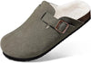 Boston Suede Slippers with Fur Lining green