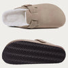 Boston Suede Slippers with Fur Lining khaki1