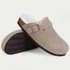 Boston Suede Slippers with Fur Lining khaki3