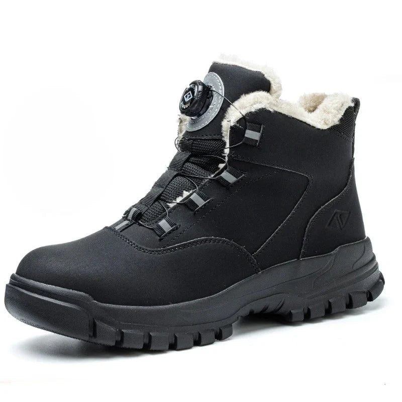 Warm Safety Boots with Rotating Button