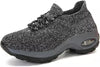 Breathable & Comfortable Knit Sneakers with High Heel grey