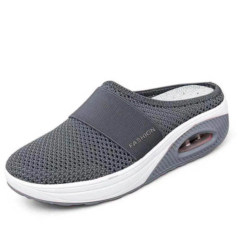 Breathable Orthopedic Diabetic Slippers - For Women gray