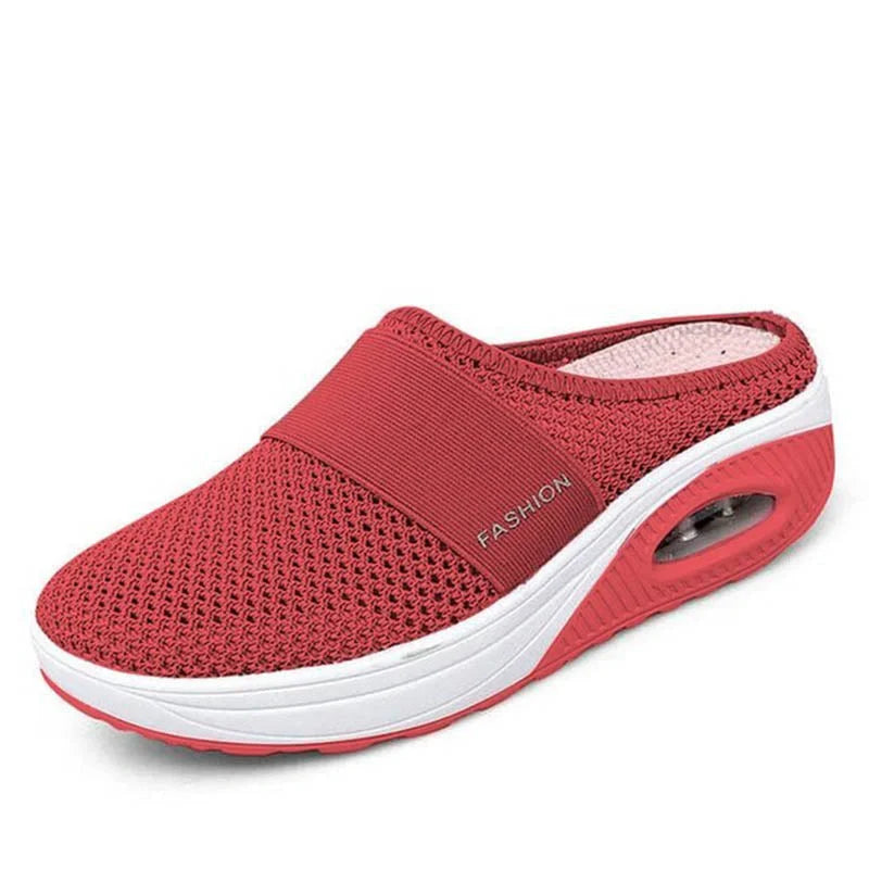 Breathable Orthopedic Diabetic Slippers - For Women red