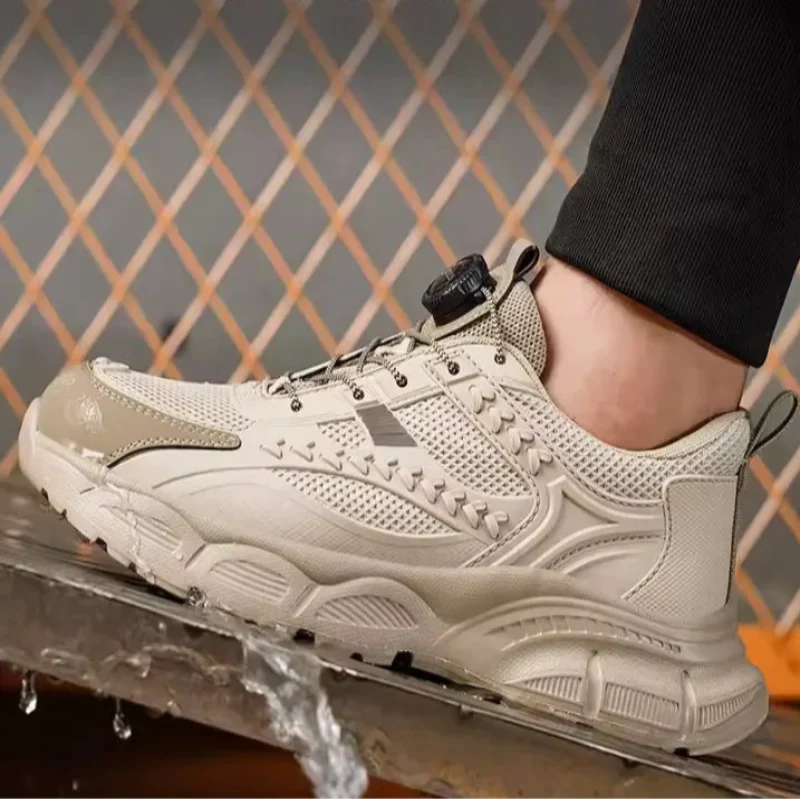 Breathable Safety Sneakers with Twist Lock beige2