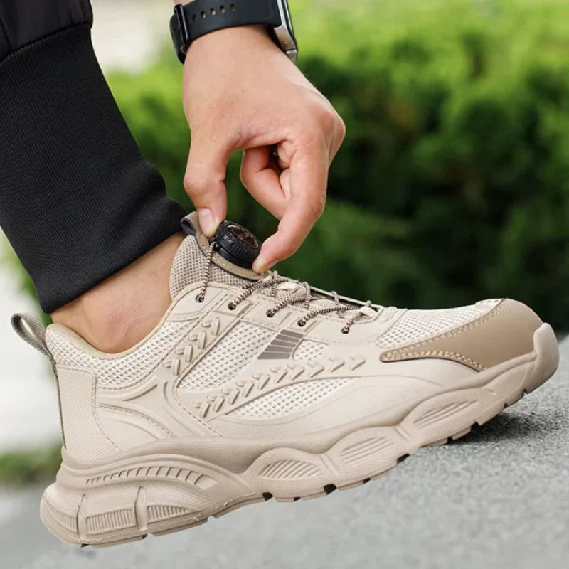 Breathable Safety Sneakers with Twist Lock beige3