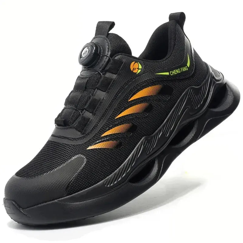 Breathable Safety Trainers with Rotating Dial Closure orange