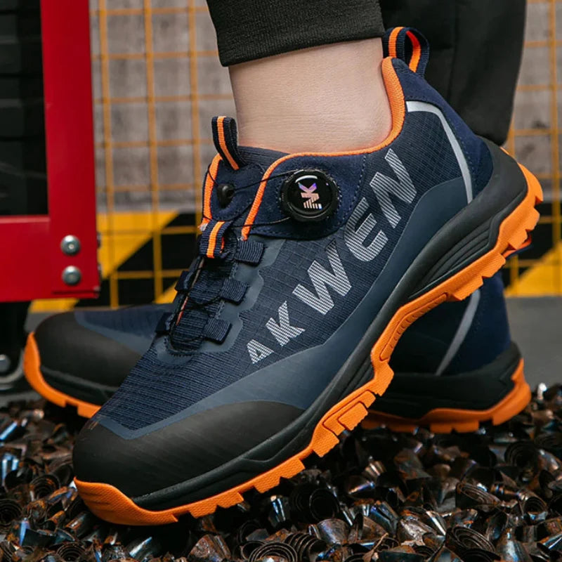 Breathable Safety Trainers with Steel Toe Cap orange2