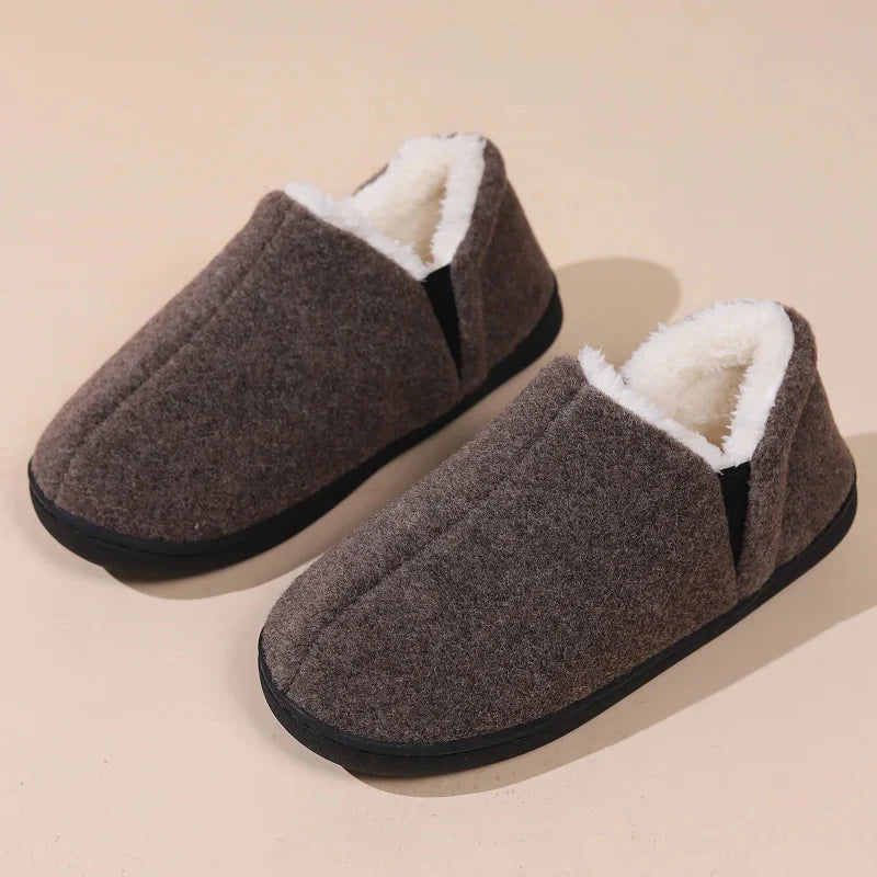 Comfortable Fleece-Lined Indoor Slippers grey