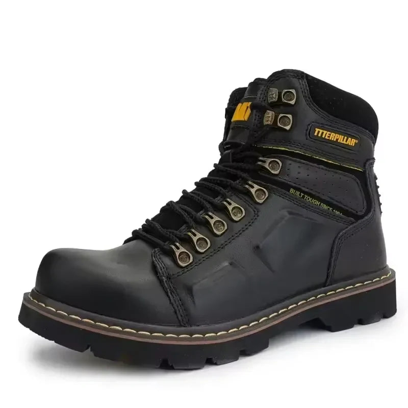 Comfortable Leather Safety Boots with Anti-Crush black