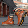 Comfortable Leather Safety Boots with Anti-Crush brown1
