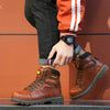 Comfortable Leather Safety Boots with Anti-Crush brown2