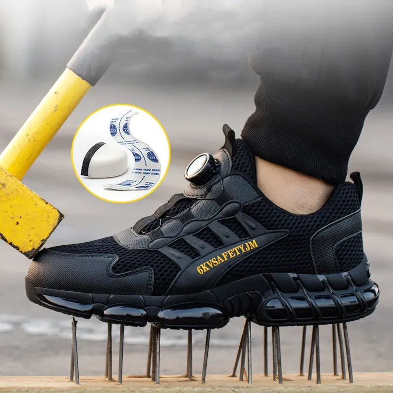 Comfortable Safety Sneakers with Rotating Lace