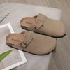 Comfortable Suede & Cork Clogs apricot3