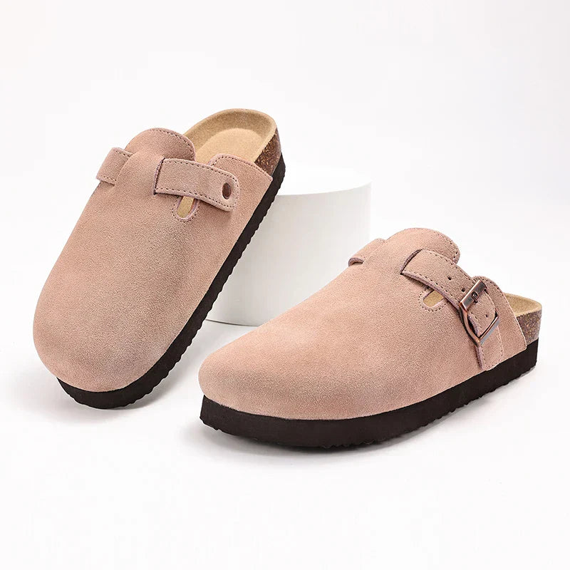 Comfortable Suede Platform Clogs pink
