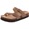 Comfortable Suede Sandals with Cork Sole apricot
