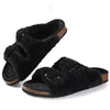 Comfortable & Warm Fur-Lined Boston Sandals black