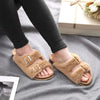 Comfortable & Warm Fur-Lined Boston Sandals brown1