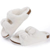 Comfortable & Warm Fur-Lined Boston Sandals white