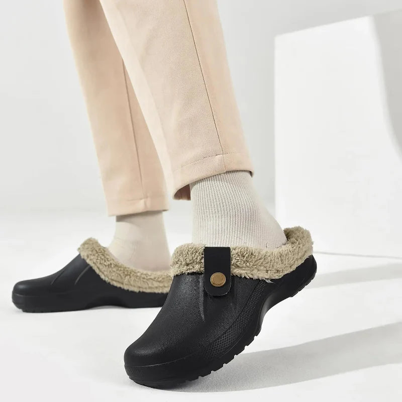 Comfortable & Waterproof Fur-Lined Clogs - Unisex black1