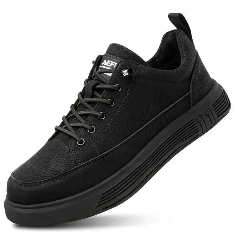 Laceless Waterproof Steel Toe Safety Sneakers black
