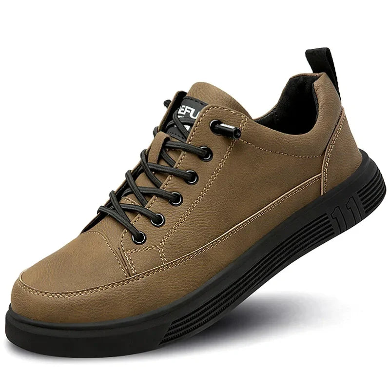 Laceless Waterproof Steel Toe Safety Sneakers brown