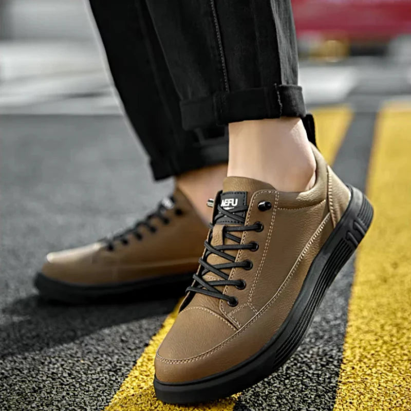 Laceless Waterproof Steel Toe Safety Sneakers brown2