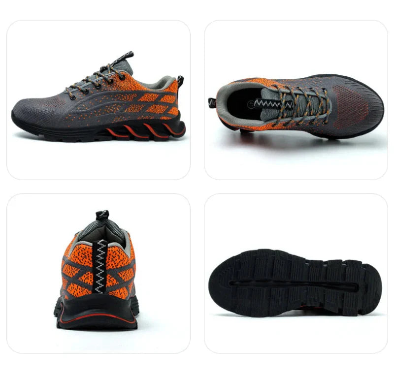 Lightweight & Anti-puncture Safety Sneakers orange1