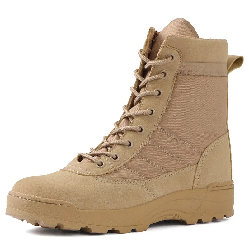 Lightweight & Breathable Military Hiking Boots beige