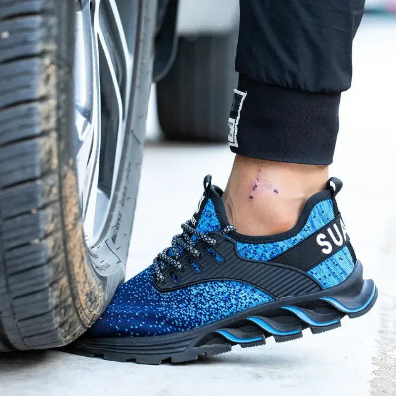 Lightweight & Breathable Safety Trainers blue2