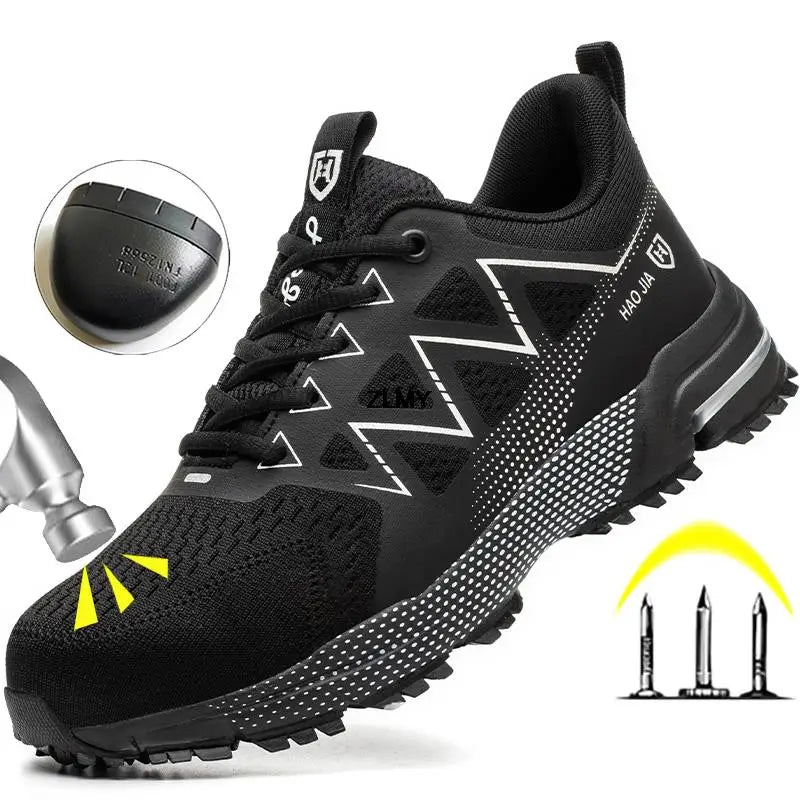 Lightweight & Non-Slip Safety Sneakers – For Men black1