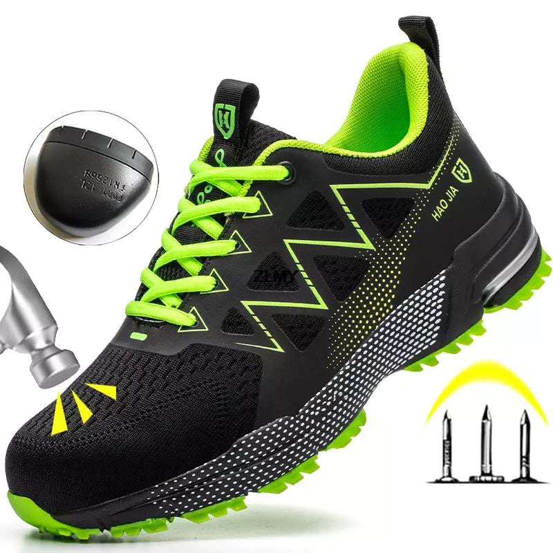 Lightweight & Non-Slip Safety Sneakers – For Men green1
