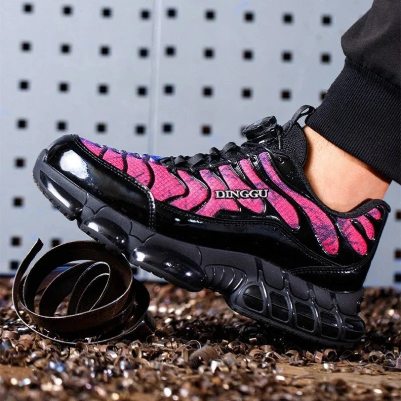  Lightweight Safety Trainers with Rotating Buckle blue pink2