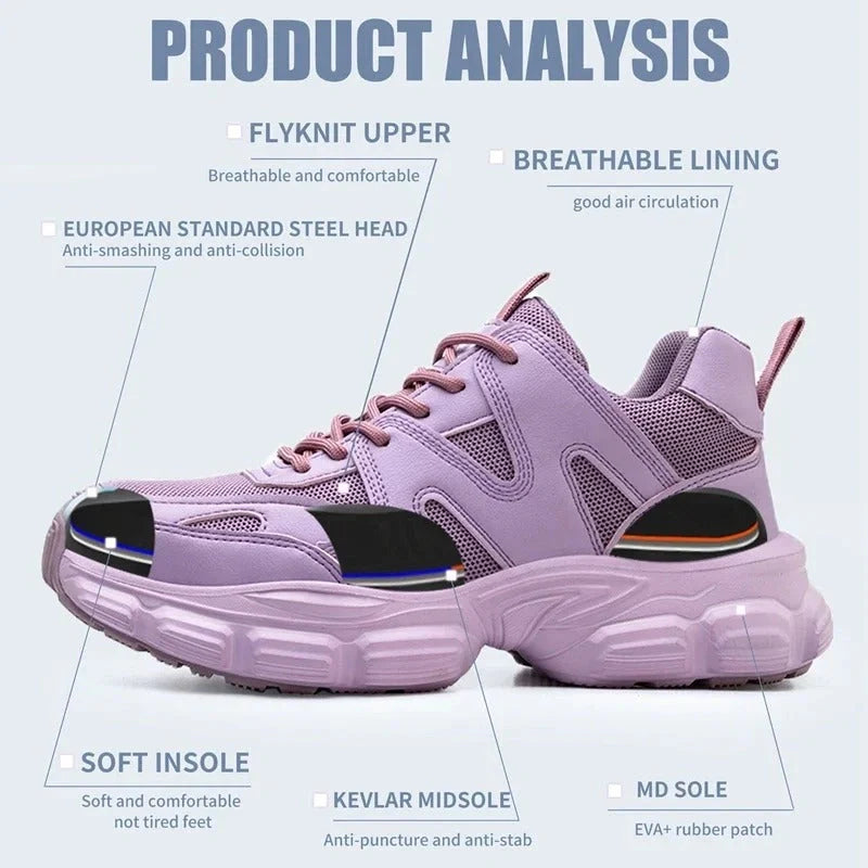 Lightweight & Shock-Resistant Safety Sneakers purple2