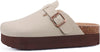 Non-Slip Leather Mules with Comfortable Cork Footbed - Unisex beige3