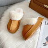 Pantoufles en fourrure stylisées pour femme brown1