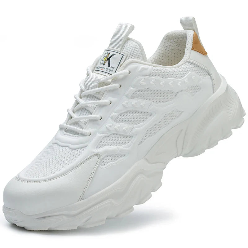 Puncture-Resistant & Breathable Safety Sneakers - Unisex white