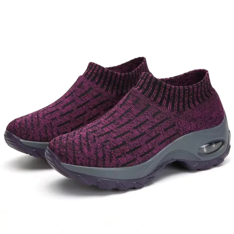 Slip-On & Breathable Knit Trainers violet