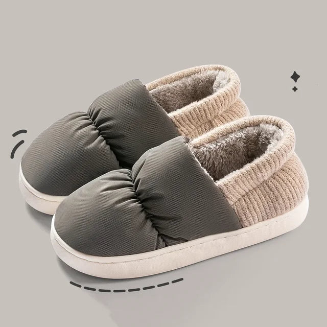 Soft and Comfortable Plush Winter Slippers grey