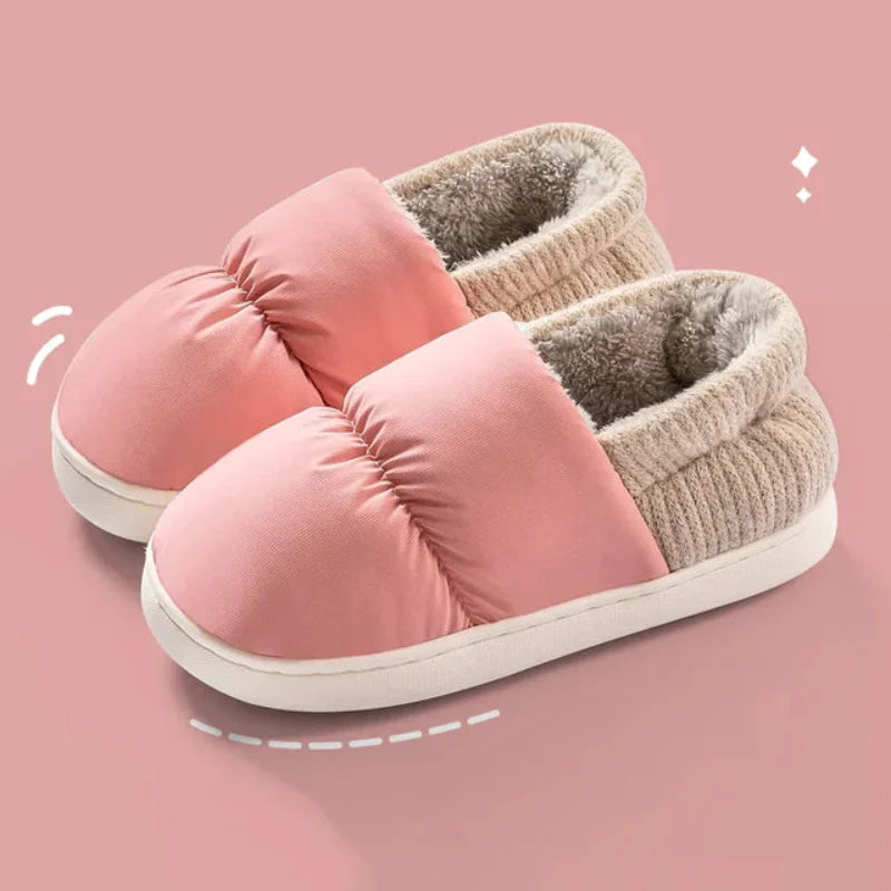 Soft and Comfortable Plush Winter Slippers pink2