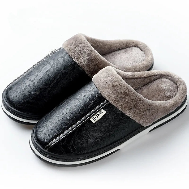 Ultra-Comfortable Waterproof Winter Slippers black