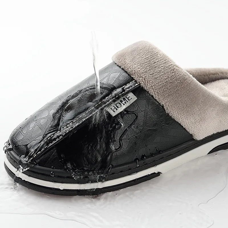 Ultra-Comfortable Waterproof Winter Slippers black1