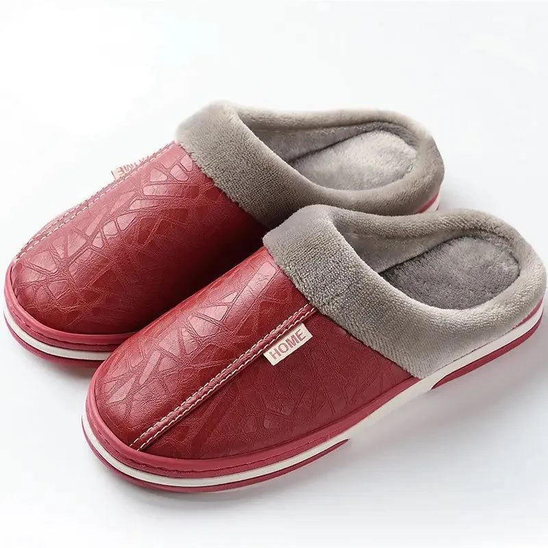 Ultra-Comfortable Waterproof Winter Slippers red