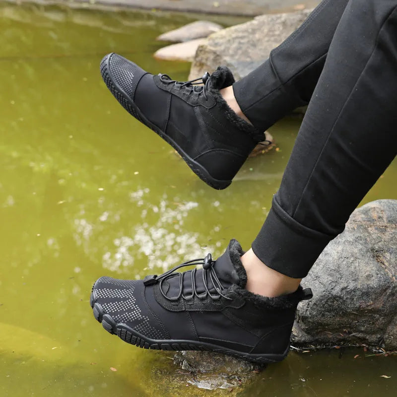 Warm Barefoot Winter Ankle Boots black1