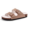 Warm Fleece-Lined Cork Sandals brown