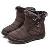 Warm Quilted Waterproof Winter Boots with Faux Fur Lining brown