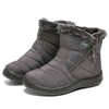 Warm Quilted Waterproof Winter Boots with Faux Fur Lining  grey
