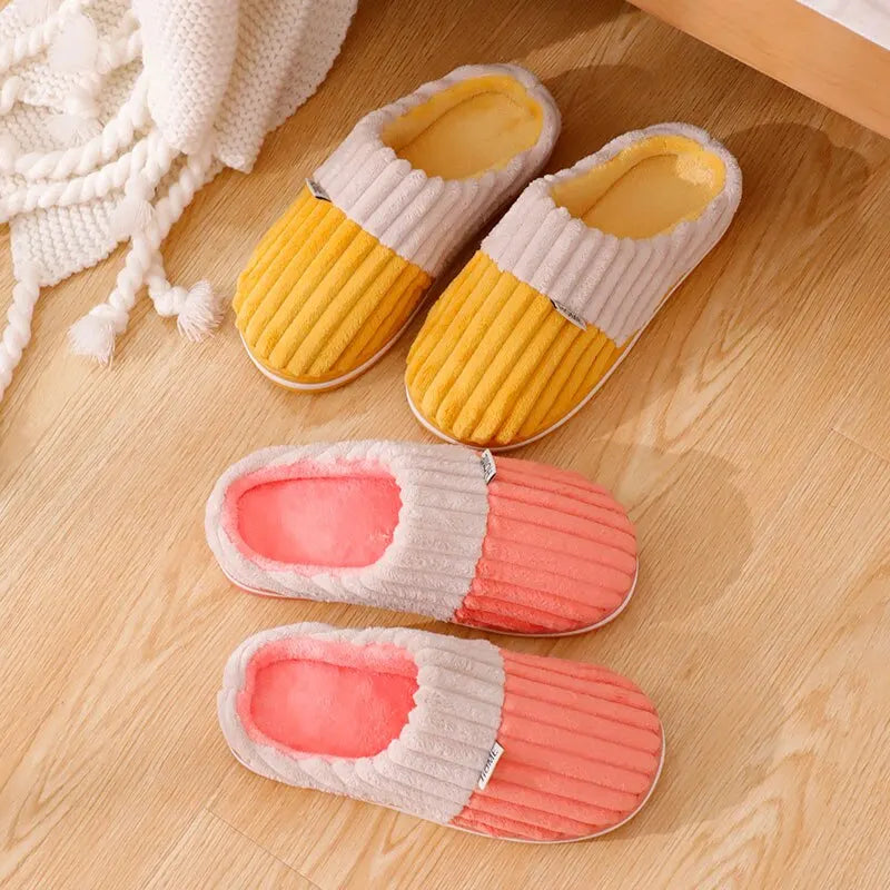 Warm Ribbed Indoor Slippers 