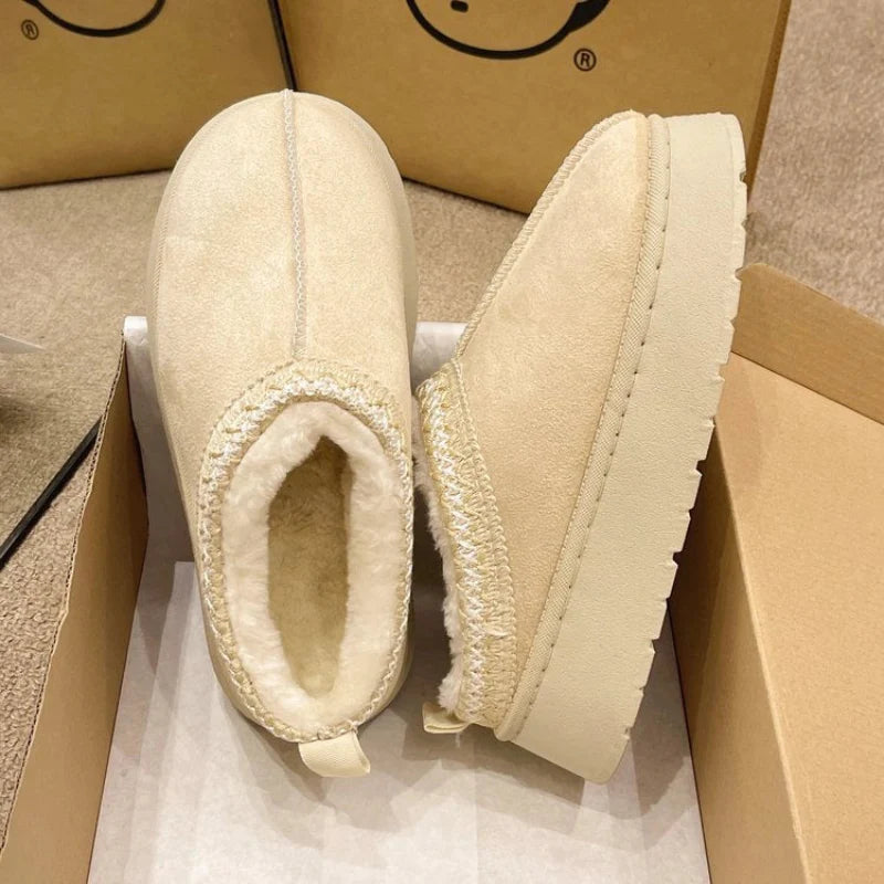 Warm & Soft Platform Slippers beige1