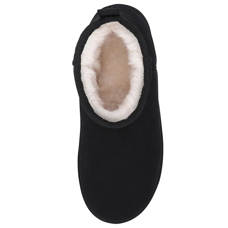 Warm Suede Ankle Boots black