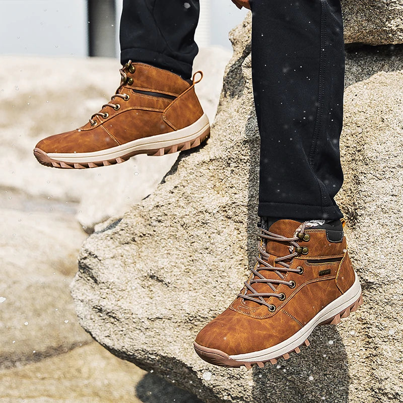 Warm & Waterproof Snow and Hiking Boots brown2
